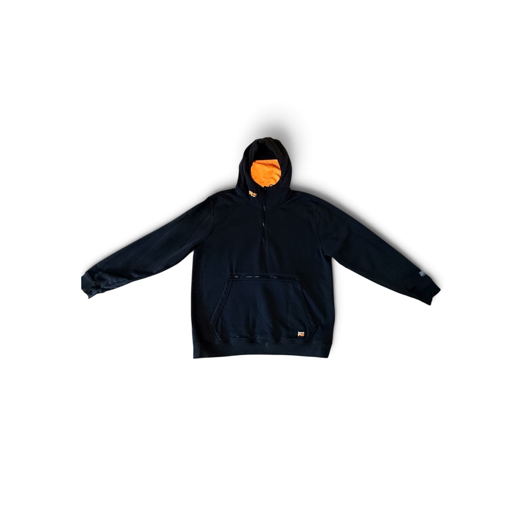 Timberland PRO Black Rain Repel Plus Quarter Zip Hoodie Face Shield Mens Large